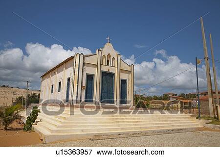 Stock Photo - Church in desert oasis, Canoa Quebrada, Fortaleza, Brazil. Fotosearch