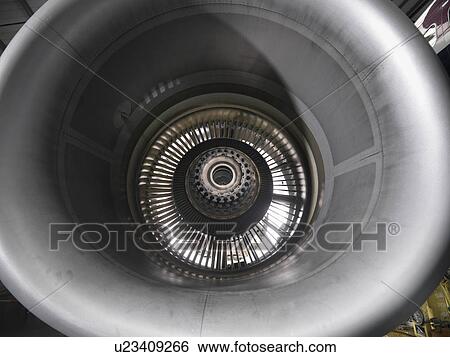 Stock Photograph - Close up of airplane engine. Fotosearch