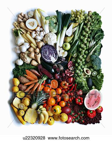 Close up of produce arranged in square View Large Photo Image Stock Photo - Close up of produce arranged in square. Fotosearch