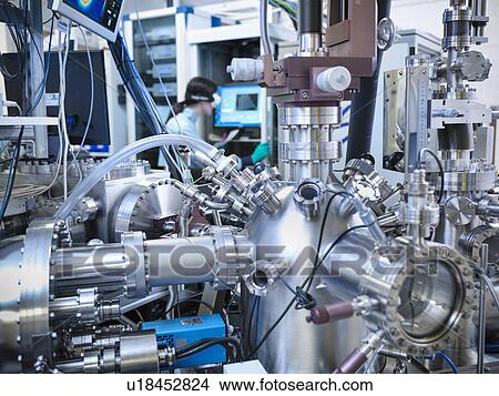 Picture - Close up of vacuum chamber in lab. Fotosearch