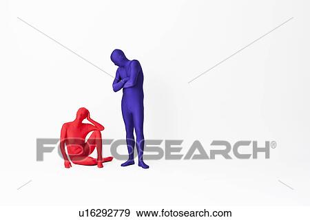 Couple in bodysuits arguing View Large Photo Image Stock Photo - Couple in bodysuits arguing. Fotosearch