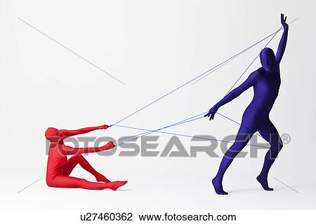 Couple in bodysuits playing with string View Large Photo Image Stock Image - Couple in bodysuits playing with string. Fotosearch