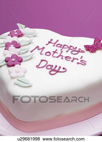 Decorated Mothers Day cake View Large Photo Image Stock Photo - Decorated Mothers Day cake. Fotosearch