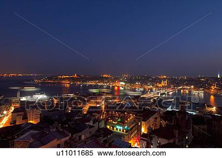 Golden Horn and Bosphorus from Galata tower, Istanbul, Turkey View Large Photo Image Stock Photography - Golden Horn and Bosphorus from Galata tower, Istanbul, Turkey. Fotosearch
