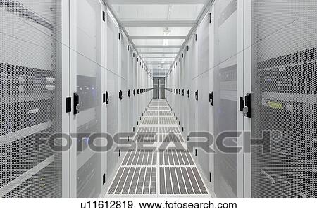 Stock Photo - Hallway in server room. Fotosearch