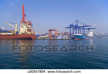 Haydarpasa port container terminal, Istanbul, Turkey View Large Photo Image Picture - Haydarpasa port container terminal, Istanbul, Turkey. Fotosearch