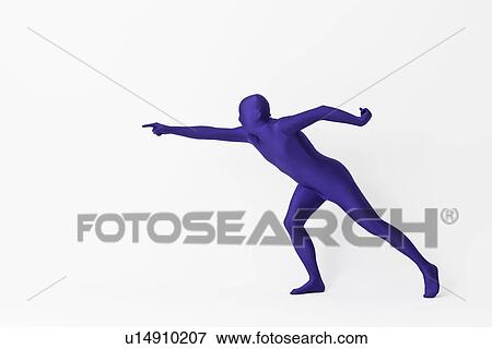 Man in bodysuit pointing View Large Photo Image Stock Photo - Man in bodysuit pointing. Fotosearch