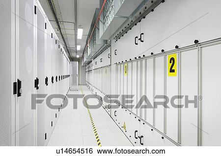 Marked hallway in server room View Large Photo Image Stock Photograph - Marked hallway in server room. Fotosearch