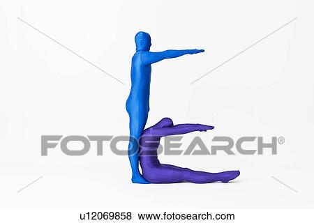 Men in bodysuits making the letter E View Large Photo Image Stock Photo - Men in bodysuits making the letter E. Fotosearch