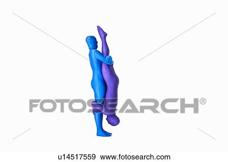 Stock Photo - Men in bodysuits making the letter I. Fotosearch