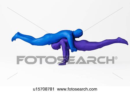 Stock Image - Men in bodysuits posing together. Fotosearch