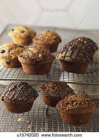 Muffins on cooling racks View Large Photo Image Stock Image - Muffins on cooling racks. Fotosearch