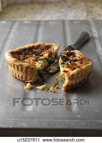 Quiche on metal tray View Large Photo Image Stock Image - Quiche on metal tray. Fotosearch