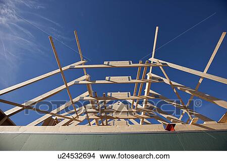 Picture - Roof of building under construction. Fotosearch