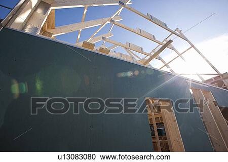 Stock Image - Roof of building under construction. Fotosearch