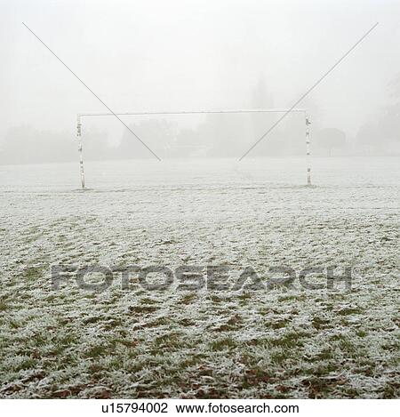 Soccer goal in frosty field View Large Photo Image Stock Image - Soccer goal in frosty field. Fotosearch