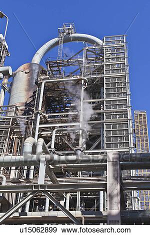 Structure at oil refinery View Large Photo Image Stock Photo - Structure at oil refinery. Fotosearch