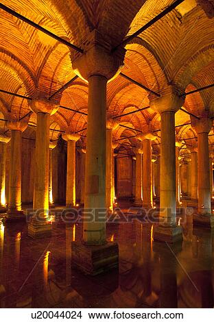 Picture - The byzantine Basilica Cistern, Istanbul, Turkey. Fotosearch