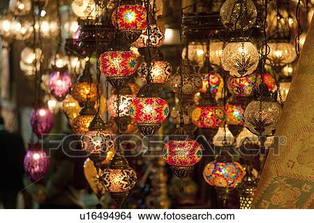 Traditional lamps at the grand bazaar, Istanbul, Turkey View Large Photo Image Picture - Traditional lamps at the grand bazaar, Istanbul, Turkey. Fotosearch