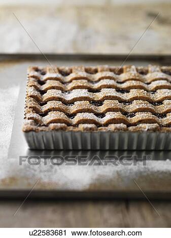 Tray of baked fruit tart View Large Photo Image Stock Image - Tray of baked fruit tart. Fotosearch