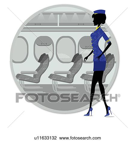 Air hostess in an airplane View Large Photo Image Stock Image - Air hostess in an airplane. Fotosearch