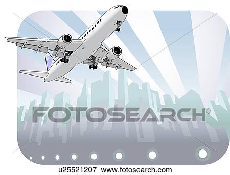 Airplane taking off View Large Photo Image Stock Photo - Airplane taking off. Fotosearch