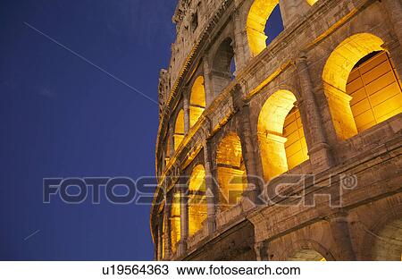 Stock Image - Amphitheater, Colosseum, Rome, Lazio, Italy. Fotosearch
