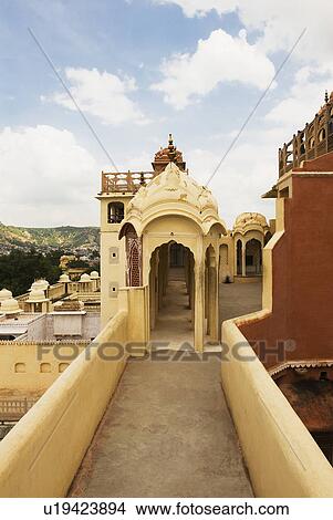 Picture - Arcade of a palace, Hawa Mahal, Jaipur, Rajasthan, India. Fotosearch