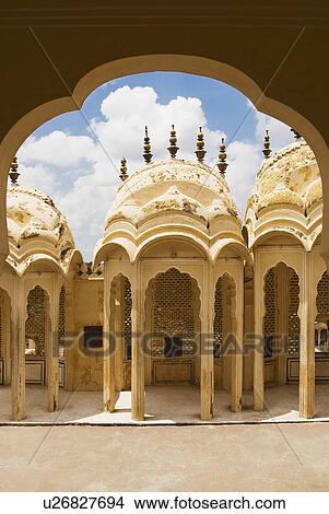 Arcade of a palace, Hawa Mahal, Jaipur, Rajasthan, India View Large Photo Image Picture - Arcade of a palace, Hawa Mahal, Jaipur, Rajasthan, India. Fotosearch