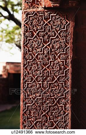Architectural detail of a column in a palace, Fatehpur Sikri, Agra, Uttar Pradesh, India View Large Photo Image Stock Photograph - Architectural detail of a column in a palace, Fatehpur Sikri, Agra, Uttar Pradesh, India. Fotosearch