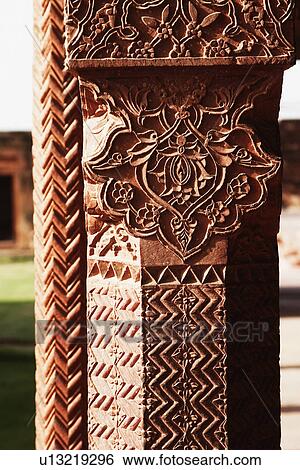 Architectural detail of a column in a palace, Fatehpur Sikri, Agra, Uttar Pradesh, India View Large Photo Image Stock Photograph - Architectural detail of a column in a palace, Fatehpur Sikri, Agra, Uttar Pradesh, India. Fotosearch