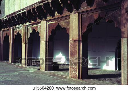 Stock Image - Architectural detail of a fort, Agra Fort, Agra, Uttar Pradesh, India. Fotosearch
