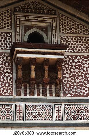 Stock Image - Architectural detail of a fort, Old Fort, Delhi, India. Fotosearch