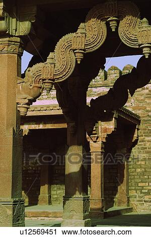 Architectural detail of a palace, Fatehpur Sikri, Agra, Uttar Pradesh, India View Large Photo Image Stock Image - Architectural detail of a palace, Fatehpur Sikri, Agra, Uttar Pradesh, India. Fotosearch