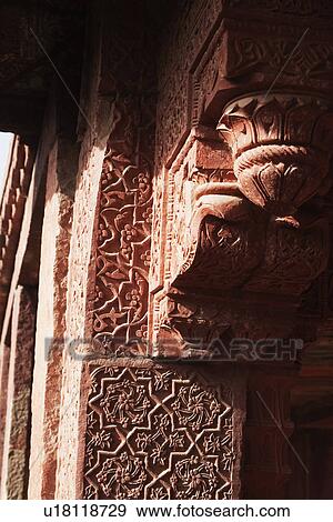 Architectural detail of a palace, Fatehpur Sikri, Agra, Uttar Pradesh, India View Large Photo Image Stock Photo - Architectural detail of a palace, Fatehpur Sikri, Agra, Uttar Pradesh, India. Fotosearch