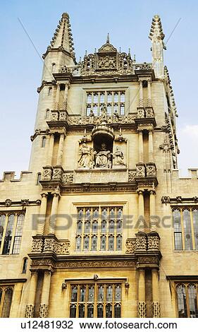 Stock Image - Architectural details of a building, Oxford University, Oxford, Oxfordshire, England. Fotosearch