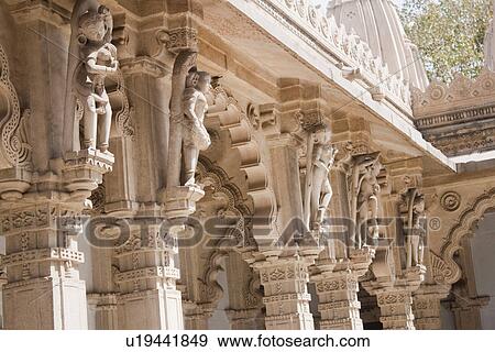 Stock Photo - Architectural details of a temple, Swaminarayan Akshardham Temple, Ahmedabad, Gujarat, India. Fotosearch