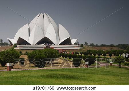 Stock Photograph - Architectural details of a temple, Lotus Temple, New Delhi, India. Fotosearch