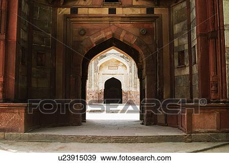 Archway in a fort, Old Fort, Delhi, India View Large Photo Image Stock Photo - Archway in a fort, Old Fort, Delhi, India. Fotosearch