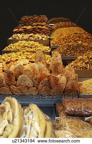 Assorted snacks at a market stall, Delhi, India View Large Photo Image Picture - Assorted snacks at a market stall, Delhi, India. Fotosearch