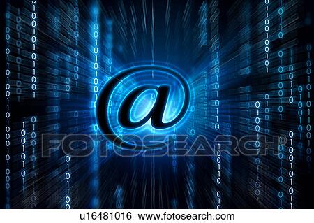 At symbol on binary digits View Large Photo Image Stock Photograph - At symbol on binary digits. Fotosearch