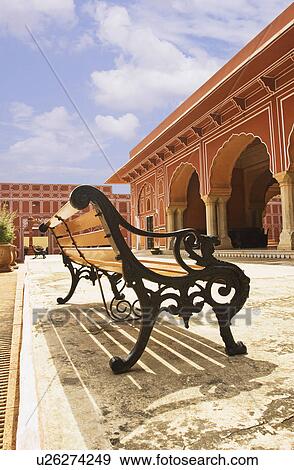 Bench in a palace, City Palace, Jaipur, Rajasthan, India View Large Photo Image Stock Photo - Bench in a palace, City Palace, Jaipur, Rajasthan, India. Fotosearch