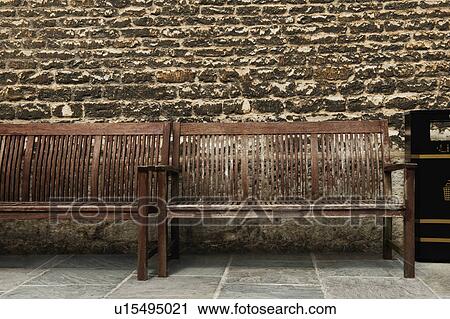 Benches in front of a weathered wall, Oxford, Oxfordshire, England View Large Photo Image Stock Image - Benches in front of a weathered wall, Oxford, Oxfordshire, England. Fotosearch