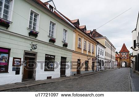 Buildings along a street, Cesky Krumlov, South Bohemian Region, Czech Republic View Large Photo Image Stock Photo - Buildings along a street, Cesky Krumlov, South Bohemian Region, Czech Republic. Fotosearch