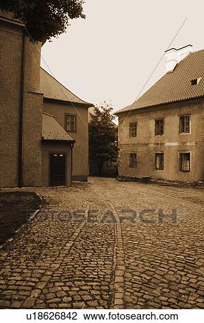 Stock Image - Buildings in a city, Cesky Krumlov, South Bohemian Region, Czech Republic. Fotosearch