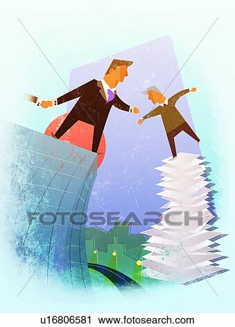 Stock Image - Business merging. Fotosearch