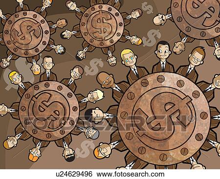 Business people connected with gears View Large Photo Image Stock Photograph - Business people connected with gears. Fotosearch