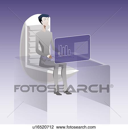 Stock Image - Businessman analyzing a report in an office. Fotosearch