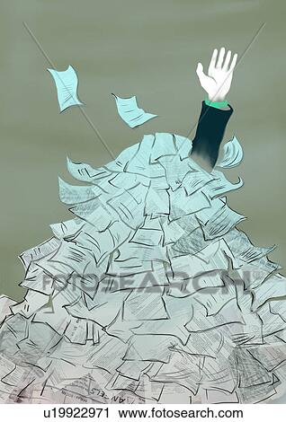 Businessman drowning in a heap of documents View Large Photo Image Stock Image - Businessman drowning in a heap of documents. Fotosearch