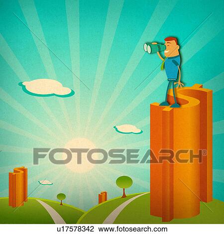 Businessman looking through binoculars View Large Photo Image Stock Image - Businessman looking through binoculars. Fotosearch